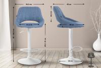 Barhocker Milet Stoff weiß blau 