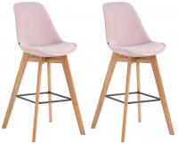 2er Set Barhocker Metz Samt natura pink