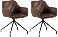 2er Set Esszimmerstuhl Welby Vintage  dunkelbraun 