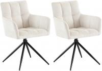 2er Set Esszimmerstuhl Jonah Stoff creme