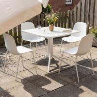 Gartenmöbel-Set Zeron mit 4 Stühlen weiß 
