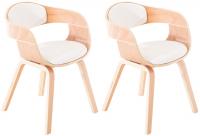 2er Set Stühle Kingston Kunstleder natura/weiß 