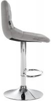 2er Set Barhocker Jerry Samt chrom grau 