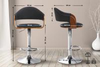 Barhocker Nilse Stoff chrom walnuss/schwarz Barhocker Nilse Stoff chrom walnuss/schwarz