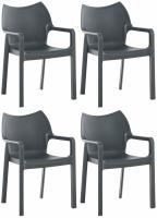 4er Set Stuhl Diva dunkelgrau 