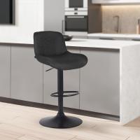 Barhocker Solon Schwarz Stoff schwarz