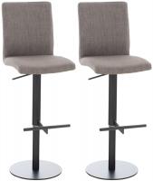 2er Set Barhocker Cadiz Stoff schwarz grau 