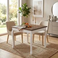 Esstisch Lindon 80x80 cm eckig weiß/braun Esstisch Lindon 80x80 cm eckig weiß/braun