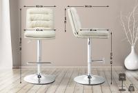 2er Set Barhocker Damar Stoff chrom creme 