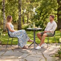 Gartenmöbel-Set Torin mit 2 Stühlen dunkelgrau 