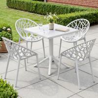 Gartenmöbel-Set Neriva mit 4 Stühlen weiß 