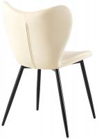 2er Set Esszimmerstuhl Maika Samt creme 