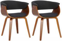 2er Set Stühle Bruce Stoff walnuss/schwarz 