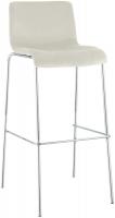 Barhocker Hover Samt 4-Fuß Chrom creme 