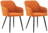2er Set Esszimmerstuhl Shila Stoff orange
