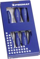 Schraubendrehersatz 7-tlg.Schlitz/PH/PZD 3K-Griff Rundkl.PROMAT