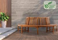 Baumbank Leming halbrund 250 cm teak 