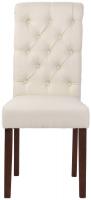 2er Set Esszimmerstühle Lisburn Stoff creme 