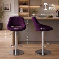2er Set Barhocker HD Milet C Stoff lila 2er Set Barhocker HD Milet C Stoff lila