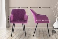 2er Set Esszimmerstuhl Shila Samt lila 