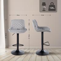 2er Set Barhocker Kasson Stoff  grau 