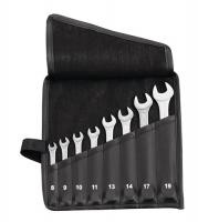 Ringmaulschlüsselsatz 8tlg.SW 8-19mm Form A CV-Stahl in Rolltasche PROMAT