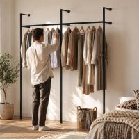 Wandgarderobe Merton 195,5x35x220 cm schwarz Wandgarderobe Merton 195,5x35x220 cm schwarz