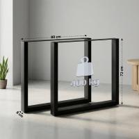 2x Tischbeine Ilkan, 80 cm schwarz 