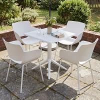 Gartenmöbel-Set Norva mit 4 Stühlen weiß 
