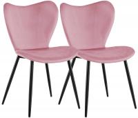 2er Set Esszimmerstuhl Maika Samt rosa 