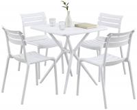 Gartenmöbel-Set Vela mit 4 Stühlen weiß
