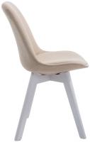 4er Set Besucherstühle Borneo V2 Weiß Stoff  creme 