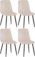 4er Set Stühle Dijon Samt creme 