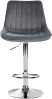 2er Set Barhocker Toni Samt chrom dunkelgrau 
