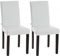 2er Set Esszimmerstuhl Ina dunkelbraun weiß 