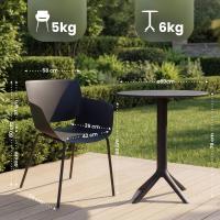 Gartenmöbel-Set Siora mit 2 Stühlen schwarz 