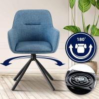 2er Set Stuhl Tipton Stoff blau 