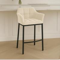 Barhocker Damaso B Cord mit 4-Fuß Gestell creme 