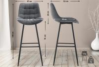 Barhocker Dartford Stoff dunkelgrau