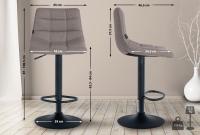 2er Set Barhocker Jerry Stoff schwarz grau 