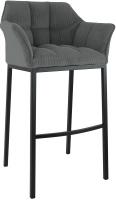 Barhocker Damaso B Cord mit 4-Fuß Gestell grau 
