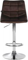 2er Set Barhocker Jerry Samt chrom braun 