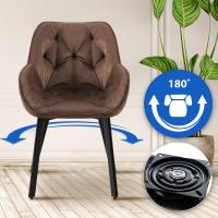 2er Set Esszimmerstuhl Antigo Samt  braun 