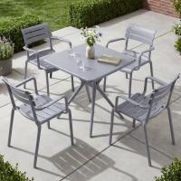 Gartenmöbel-Set Avena mit 4 Stühlen grau 