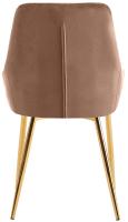 2er Set Esszimmerstuhl Elmira Samt gold braun 