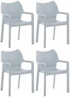 4er Set Stuhl Diva hellgrau 