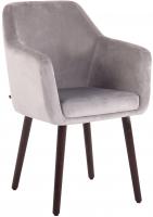 Esszimmerstuhl Utrecht Samt walnuss (eiche) grau