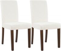 2er Set Esszimmerstuhl Ina Cord antik dunkel creme 