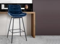 4er Set Barhocker Weston Schwenkbar Samt blau 