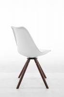 Besucherstuhl Troyes Kunstleder Rund walnuss (eiche) weiß 